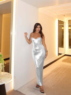 Spaghetti Strap Sleeveless Long Mermaid Prom Dress With Pleated YK0527