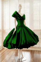 Cocoslly Off-The-Shoulder Sleeveless High Waist Long A Line Prom Dress With Pleated | Red Satin YC0571