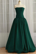 Sleeveless Strapless Long Ball Gown Prom Dress With Pleated WQ0345