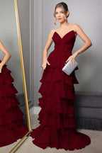 Spaghetti Strap V Neck Sleeveless Long Prom Dress With Pleated WQ0250