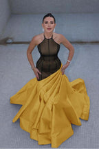 Stunning Halter Sleeveless Long Mermaid Prom Dress With Pleated WQ0122