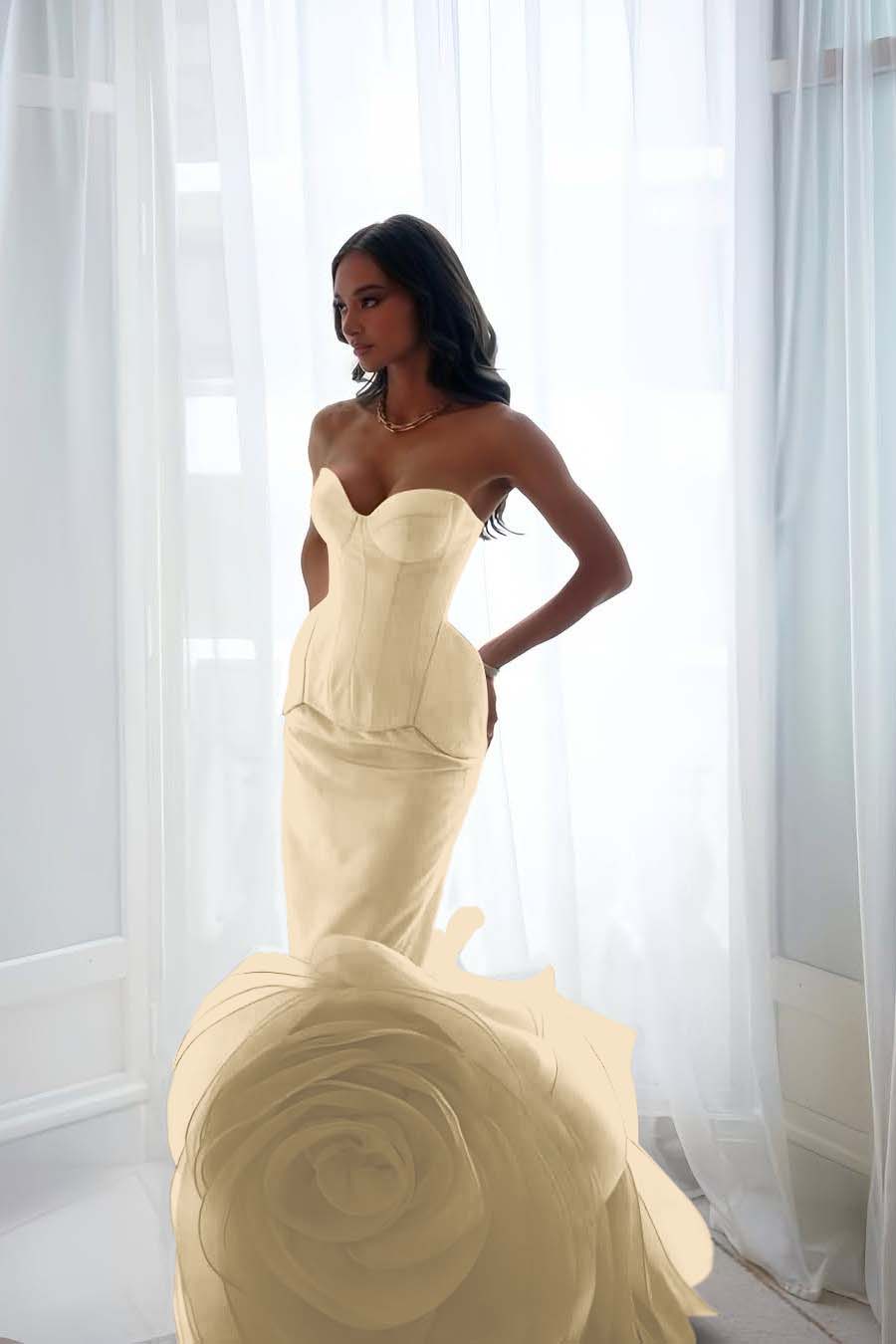 Sleeveless Strapless Sweetheart Long Mermaid Prom Dress With Pleated WQ0099