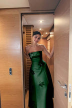 Strapless Sleeveless Long Prom Dress With Pleated Appliques JQ0079