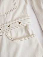 Retro High-end Fashion Tassel Splicing Denim Mini Dress