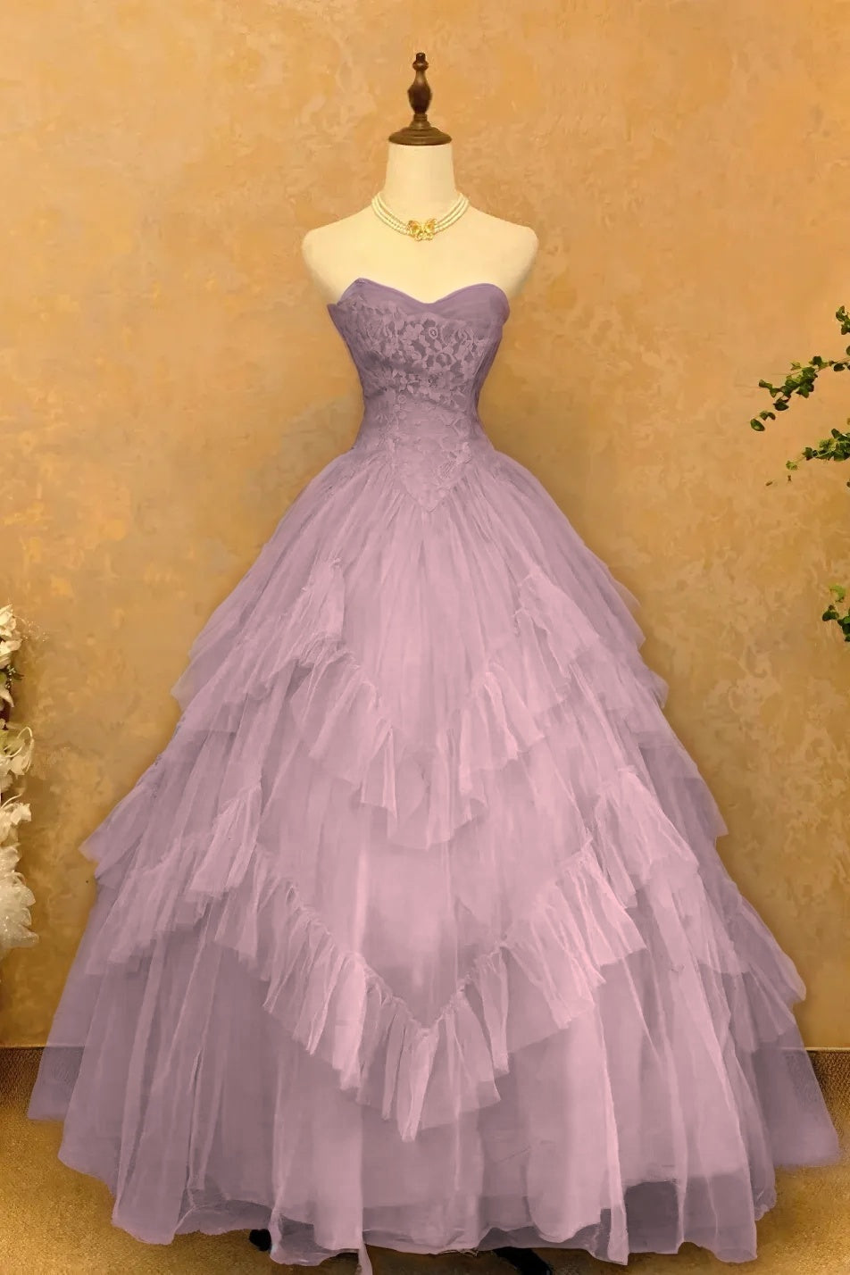 Cocoslly Strapless Sleeveless High Waist Long Prom Dress With Ruffles | Sky Blue Tulle YC0473