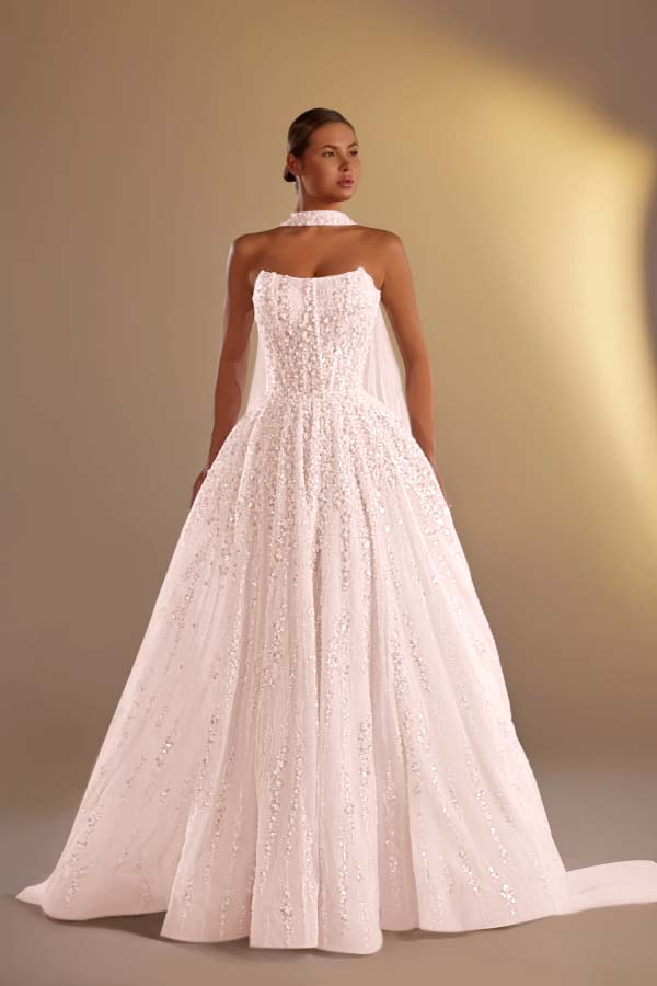 Strapless Sleeveless Long A Line Prom Dress With Pleated Beading WQ0308