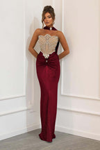 Strapless Sleeveless Long Mermaid Prom Dress With Beading Pleated WQ0179