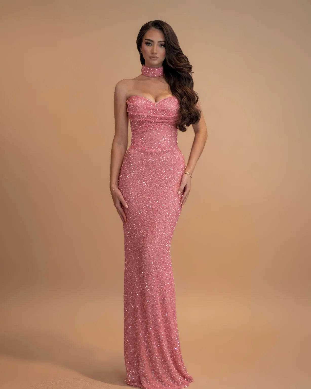 Cocoslly Strapless Sweetheart Sleeveless High Waist Long Mermaid Prom Dress With Beadings | Sky Blue Sequins CO0173