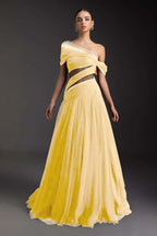 Cocoslly Off-The-Shoulder Long A-Line Prom Dress With Pleated | Burgundy Tulle ZA0173