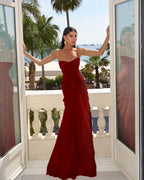 Strapless Sleeveless Sweetheart Long Mermaid Prom Dress With Pleated YK0151