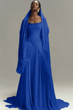Chic Strapless Sleeveless Long Prom Dress With Pleated Ruffles WQ0086