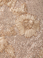 Champagne Jacquard Sequin One Shoulder Sleeveless Mermaid Floor-length Gown Dress
