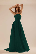 Charming Tulle Strapless Sleeveless Long Prom Dress With Beading YK0107