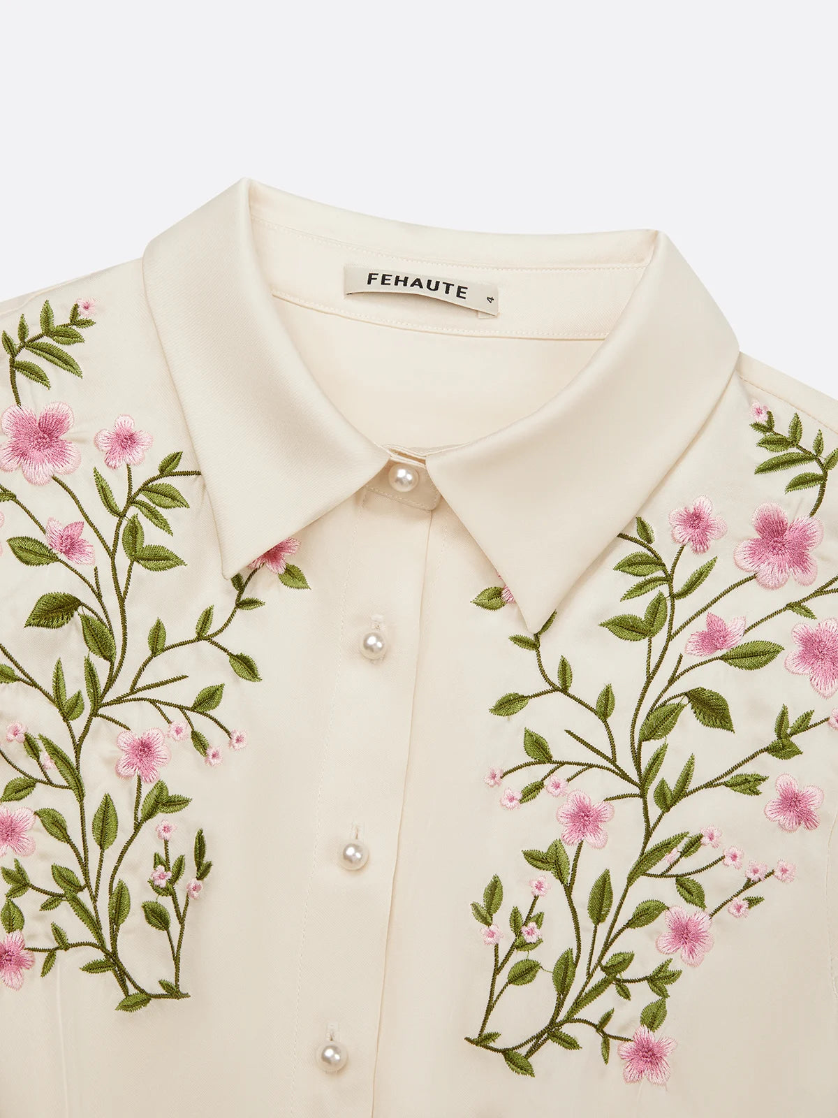 Apricot Embroidery Floral Classic Bow Collar Cap Sleeve A-Line Midi Dress
