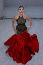Stunning Halter Sleeveless Long Mermaid Prom Dress With Pleated WQ0122