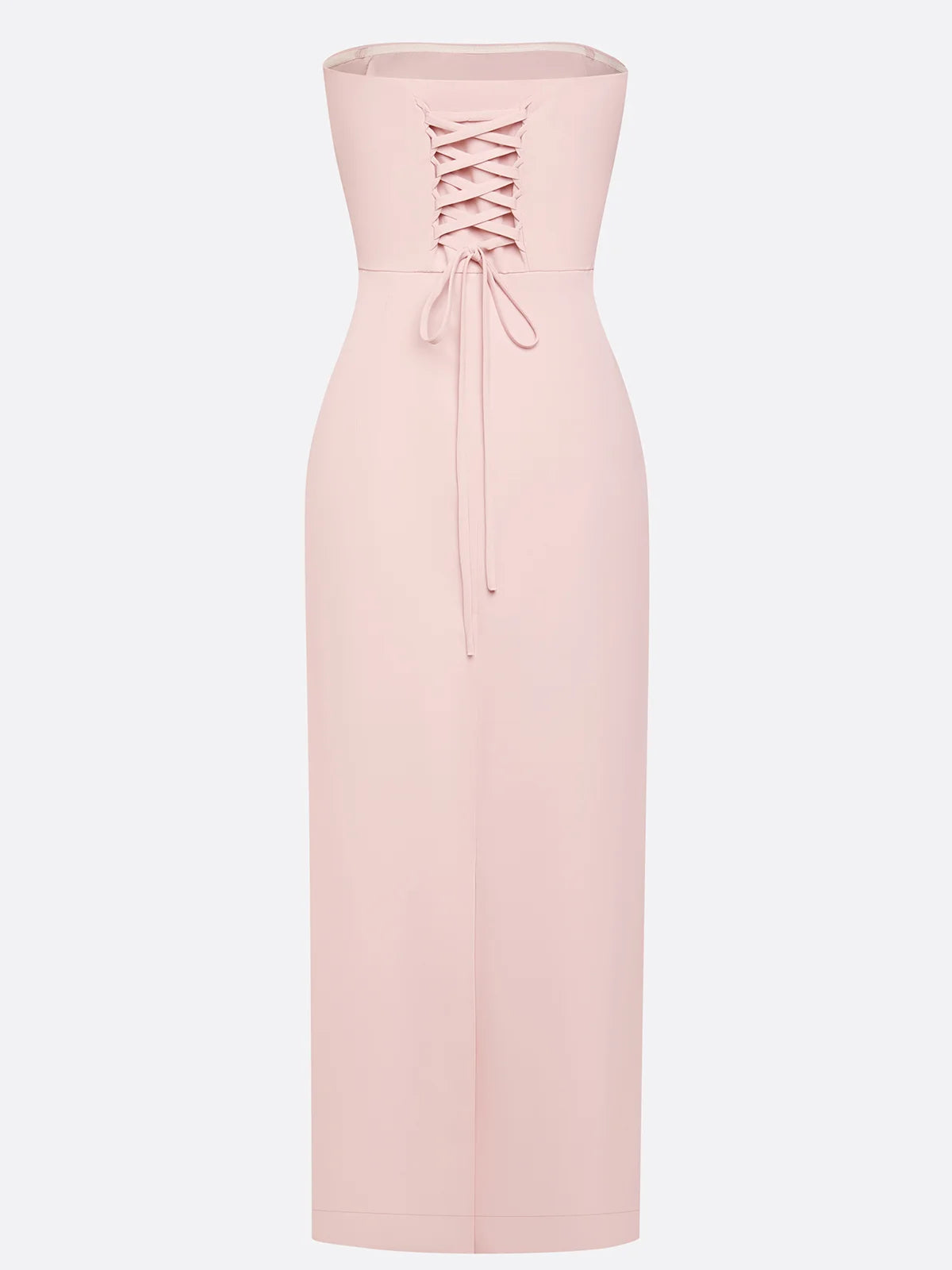 Pink Ruched Glitter Classic Strapless Sleeveless Sheath Maxi Dress