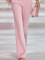 Fashionable And Casual Pink Corduroy Adjustable Overalls