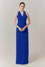Cocoslly Halter Sleeveless High Waist Long Prom Dress With Tassel | Blushing Pink Feather JZ0095