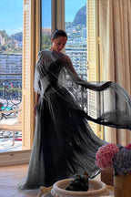 Strapless Sleeveless Long A Line Prom Dress With Pleated Tulle WQ0325