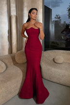 Cocoslly Strapless Sleeveless High Waist Long Mermaid Prom Dress | Lilac Sequins ZT0602