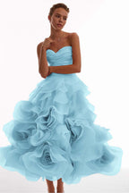Chic Strapless Sweetheart Sleeveless Long Prom Dress With Pleated WQ0126