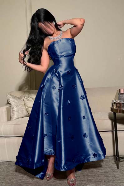 Strapless Sleeveless Long Prom Dress With Pleated Appliques WQ0031