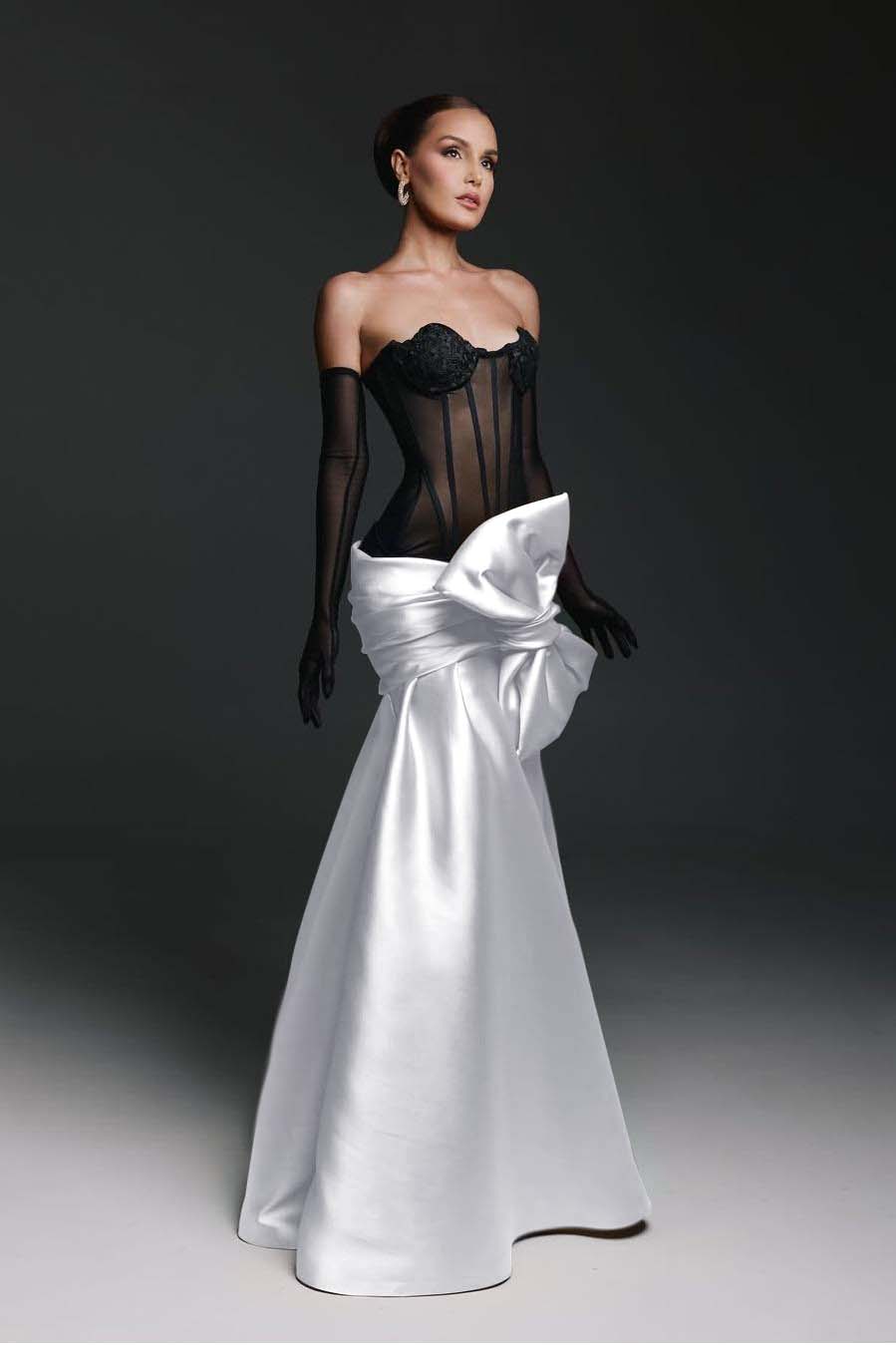 Strapless Sweetheart Sleeveless Long Mermaid Prom Dress With Gloves WQ0174