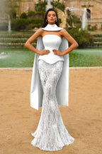 Strapless Sleeveless Long Mermaid Prom Dress With Appliques WQ0321