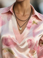 Elegant Satin Floral Blouse
