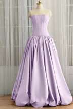 Sleeveless Strapless Long Ball Gown Prom Dress With Pleated WQ0345
