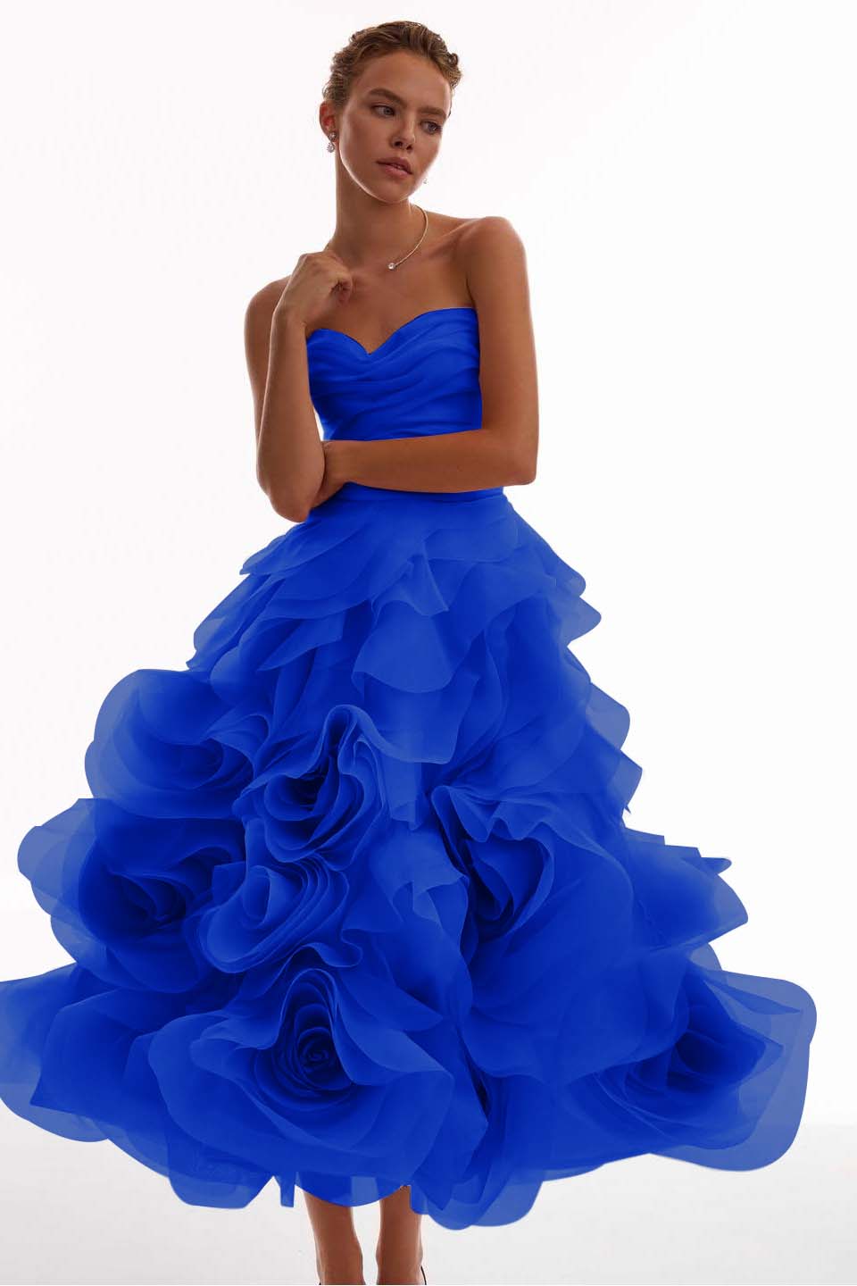 Chic Strapless Sweetheart Sleeveless Long Prom Dress With Pleated WQ0126