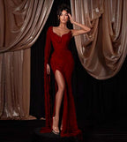 V-Neck One Shoulder Single Sleeve Long Mermaid Prom Dress With Beadings And High Split YK0627
