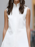Sleeveless Mandarin Collar Peplum Vest Top