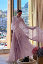 Strapless Sleeveless Long A Line Prom Dress With Pleated Tulle WQ0325