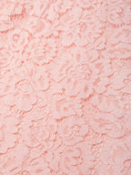 Pink Cotton Rhinestone Ruched Lace Halter Crew Neck Sleeveless Mermaid Floor-length Gown Dress