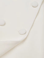 White Buckle Blazer V Neck Sleeveless A-Line Mini Homecoming Dress