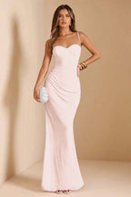 Sleeveless Spaghetti Strap Long Mermaid Prom Dress With Pleated CY0069
