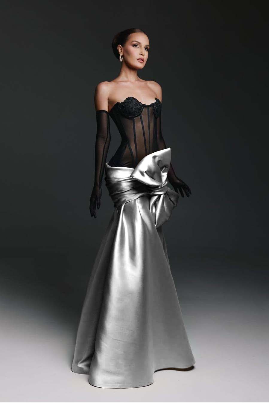 Strapless Sweetheart Sleeveless Long Mermaid Prom Dress With Gloves WQ0174