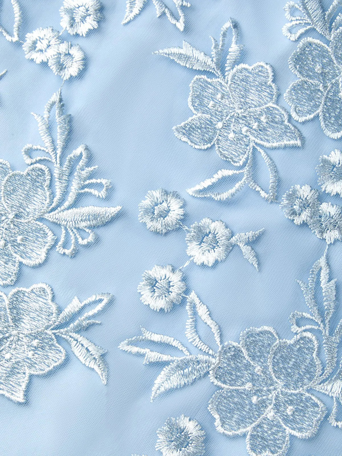 Light Blue Lace Jacquard Boat Neck Sleeveless Mermaid Floor-length Gown Dress