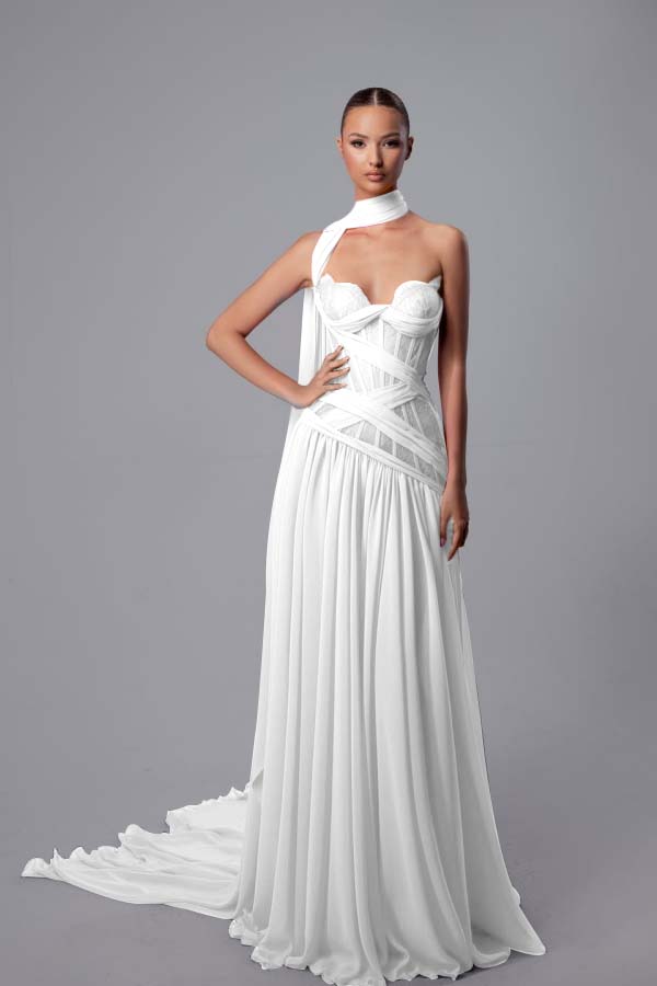 Strapless Sweetheart Sleeveless Long Prom Dress With Pleated WQ0197
