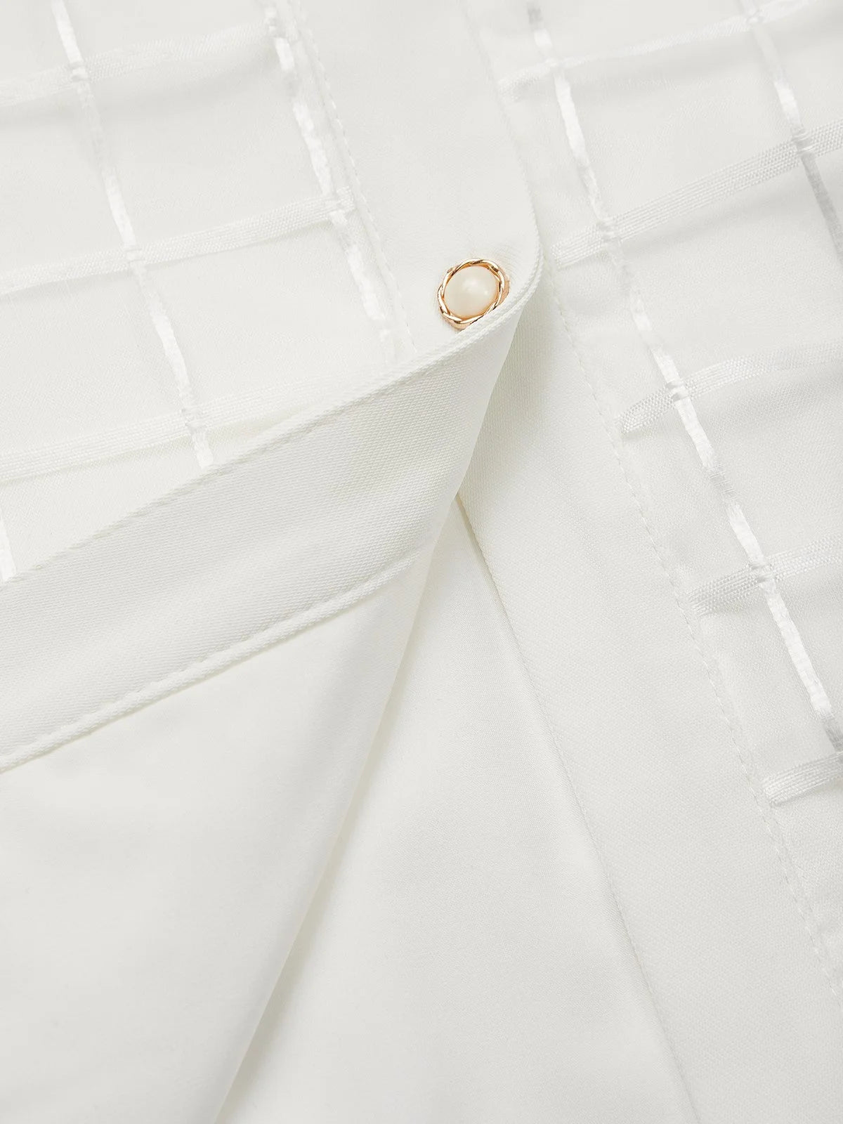 White Organza Shirt Dress Shirt Collar Long Sleeve Balloon Sleeve Sheath Midi Dress