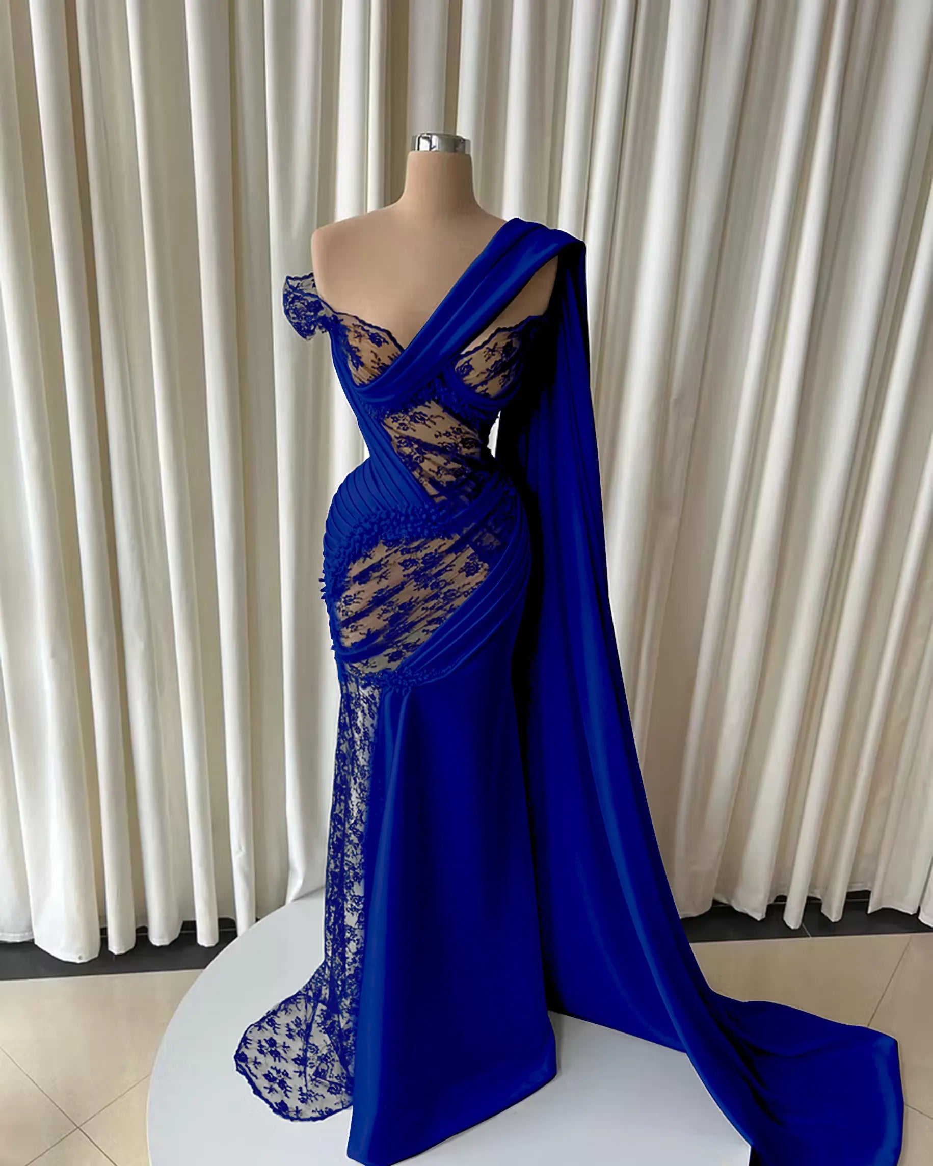 Cocoslly Strapless Sleeveless High Waist Long Prom Dress With Lace And Beading Pearls | Black Satin JZ0166