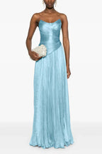 Chic Strapless Sleeveless Long Prom Dress With Ruffles Pleated WQ0236
