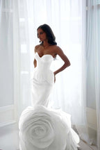 Sleeveless Strapless Sweetheart Long Mermaid Prom Dress With Pleated WQ0099