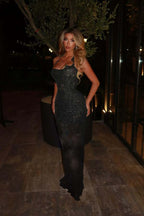 Halter Sleeveless Long Mermaid Prom Dress With Lace Embroidery WQ0329