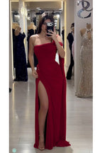 Cocoslly Sleeveless High Waist Long Prom Dress With Deep Split | Olive Green Chiffon CO0146