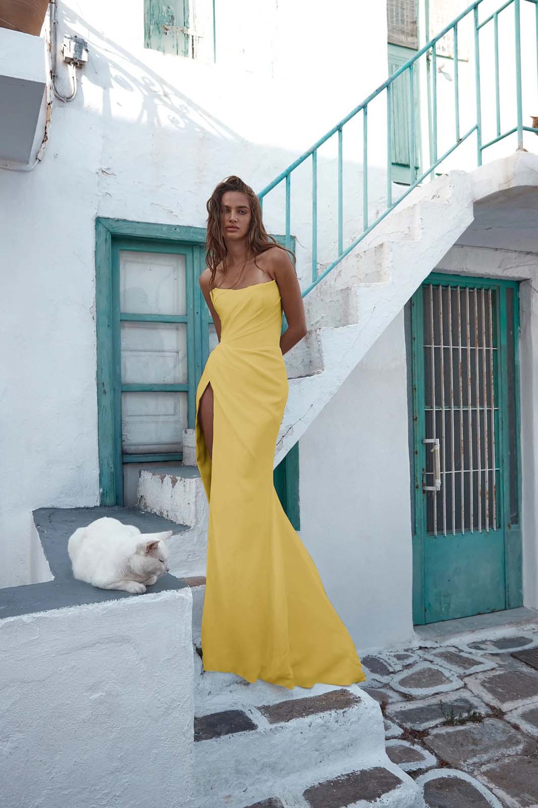 Strapless Sleeveless Long Mermaid Prom Dress With High Split YK0120