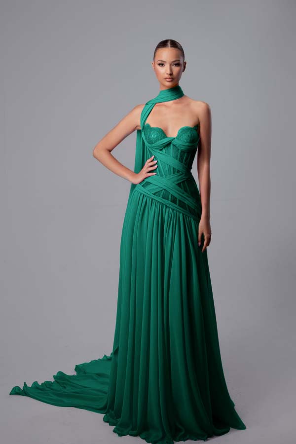 Strapless Sweetheart Sleeveless Long Prom Dress With Pleated WQ0197