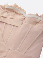 Pink 3D Floral Classic One Shoulder Sleeveless Sheath Floor-length Gown Dress