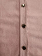 Western Retro Leopard Print Pink Faux Suede Long-Sleeve Shirt